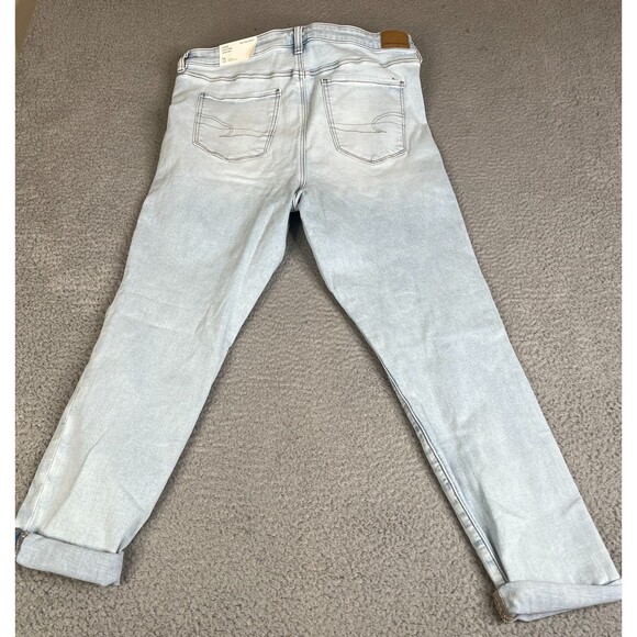 American Eagle Jeans 16R x 33 Blue Super High Rise Jeggings Next Level Stretch - Picture 1 of 16